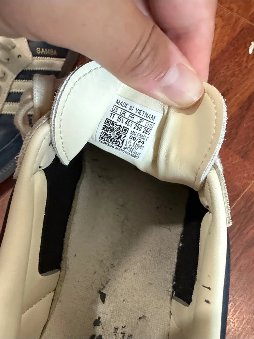 adidas Navy and Cream Samba Leather Sneakers